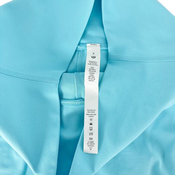 Lululemon Align High Rise Short 6" inseam Cyan Blue Size 8 Pilates Princess Yoga - Picture 5 of 9